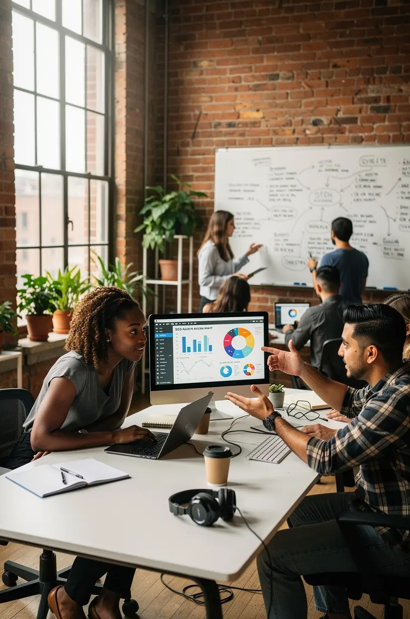 Networking opportunities in SEO shared office space.
